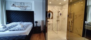 Baignoire et douche séparées, baignoire relaxante profonde