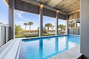 Outdoor pool, a heated pool - Beachtown - Luxury Beachfront Home - Private Pool, Elevator, Beachfront Yard (Galveston)