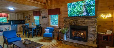 TV connectée, cheminée