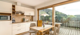 Apartamento 'Tratterhof Apt Eidechsspitze' con vistas a la montaña, terraza privada y Wi-Fi