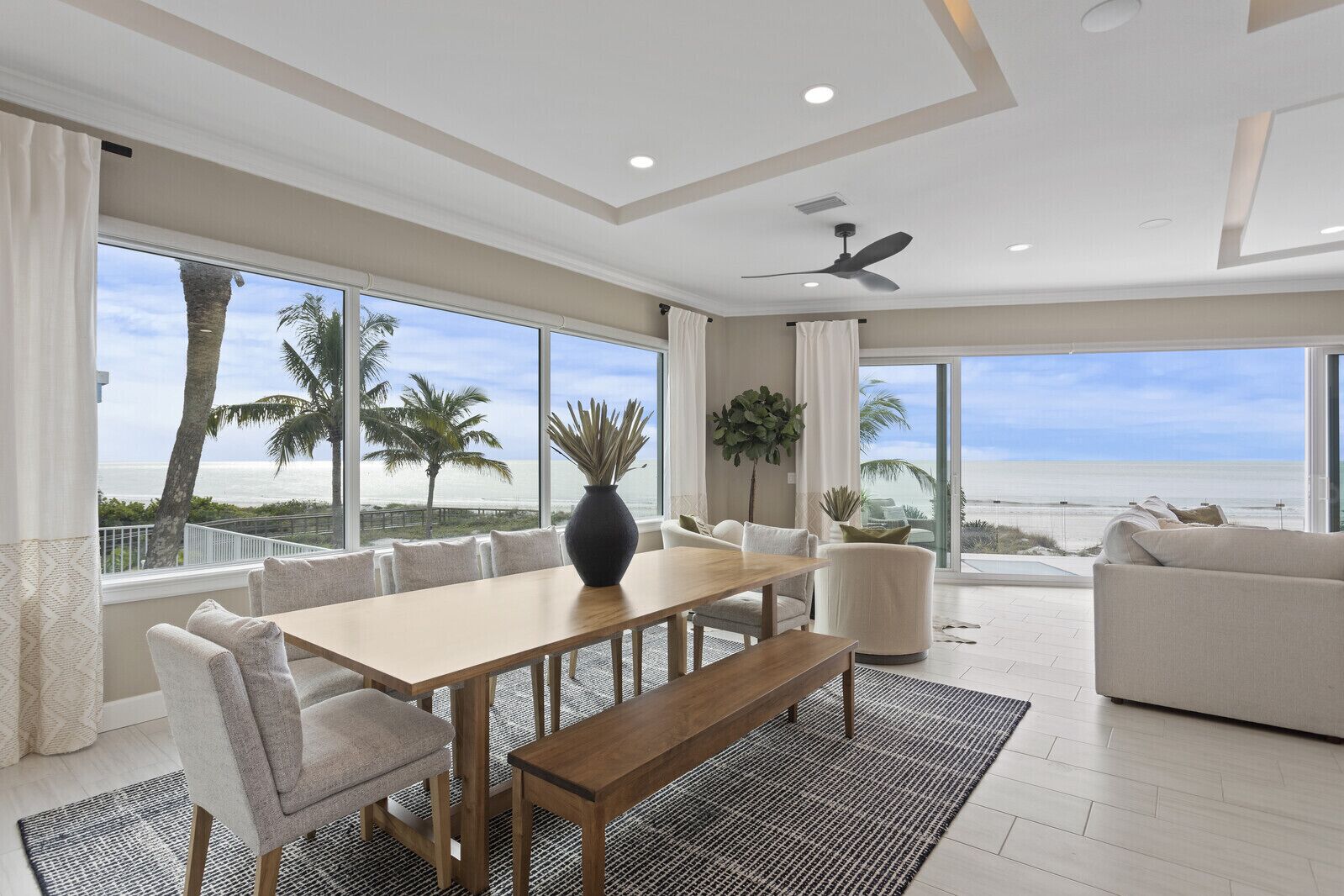 Dining area with 180-degree ocean views. 