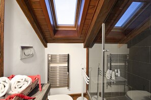 Dusche, Haartrockner, Handtücher