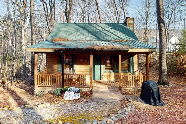 Exterior - Dog-friendly classic two-story cabin with private hot tub & firepit (Sautee Nacoochee)