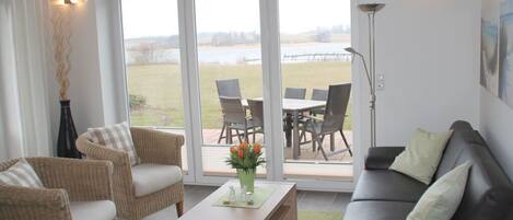 TV connectée, cheminée, lecteur de DVD, chaîne hi-fi