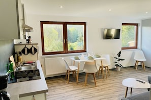 Fridge, oven, stovetop, dishwasher - Holiday apartment mountain view (Klingenthal)
