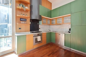 Fridge, oven, stovetop, dishwasher