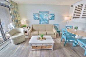 TV, offices - Updated 1BR Direct Ocean Front Condo, Pools, Beach (North Myrtle Beach)