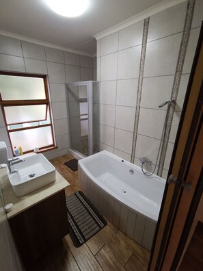 Luxury-Studio | Badezimmer | Badewanne und Dusche (separat), Handtücher
