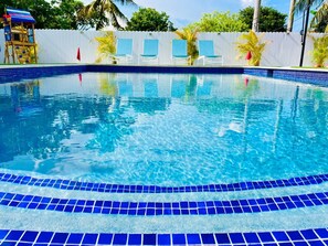 Outdoor pool, a heated pool