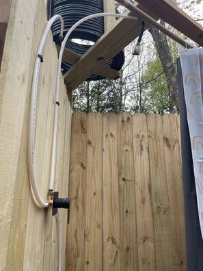 Eco-friendly toiletries, towels, shampoo, toilet paper - A yurt in the trees.  Close to Portland but close to nature.  Treeyurt Maine (Cumberland)