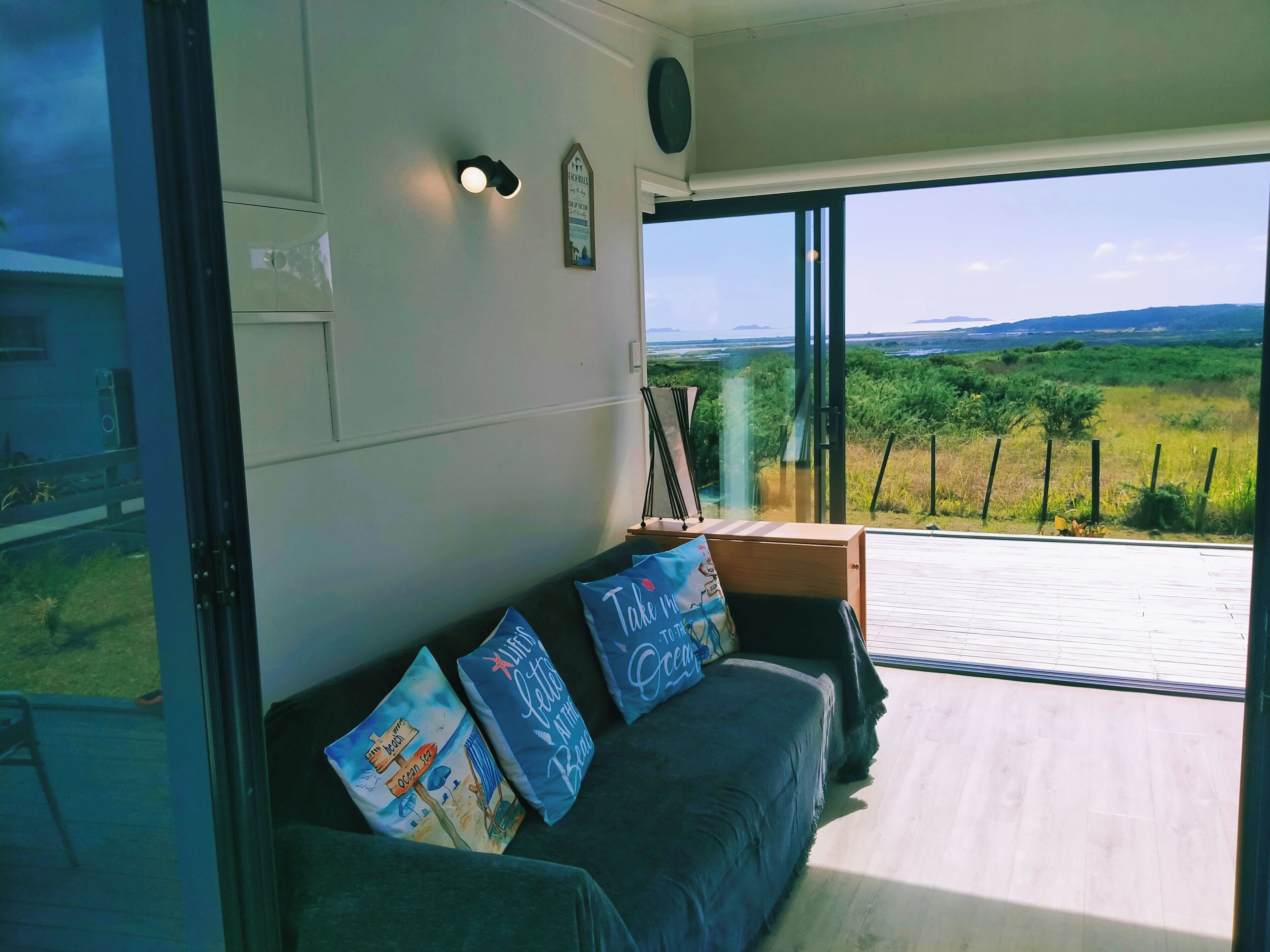 Living area with sea views.