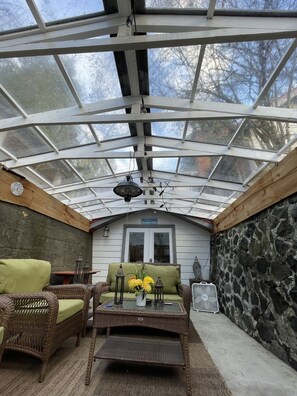 Covered clear roof