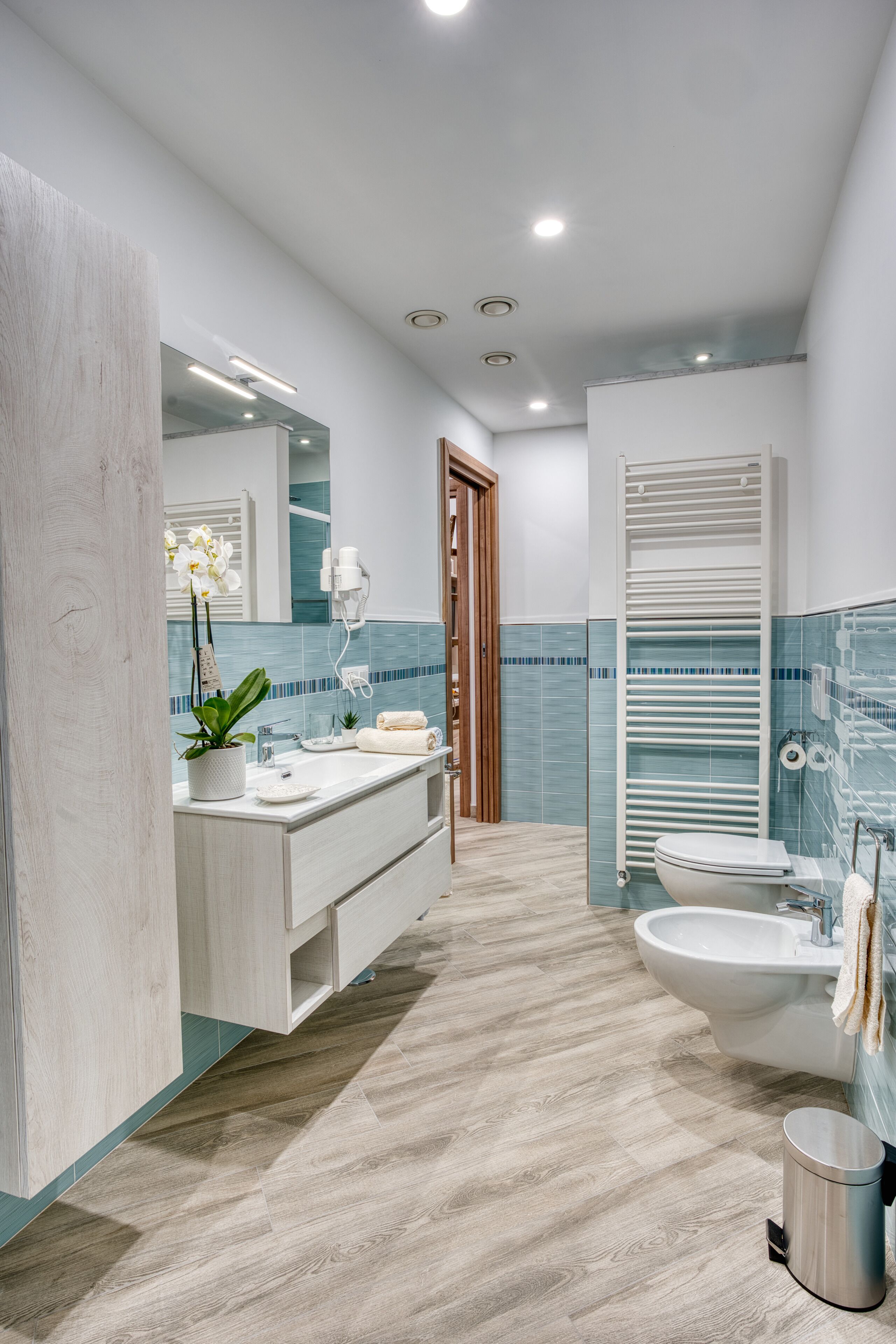 Shower, free toiletries, hair dryer, bidet