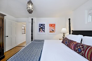 1 bedroom, desk, iron/ironing board, travel cot