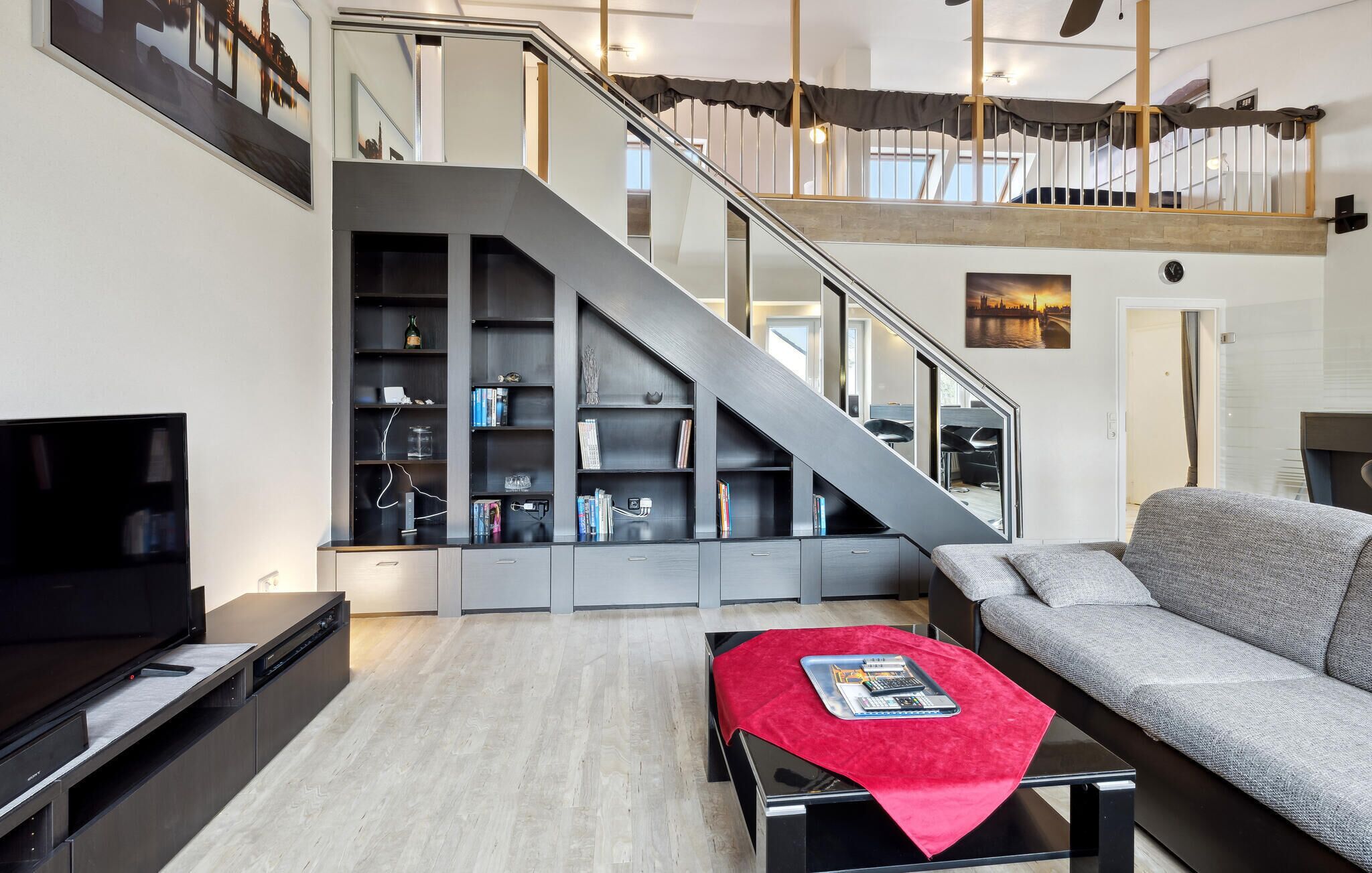 TV, DVD player, stereo