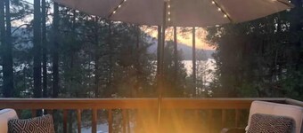 Shoreline cabin with lake views & boat slip