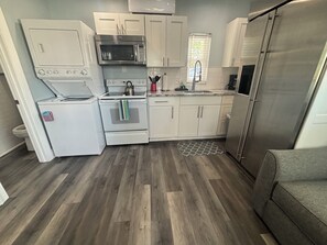 Fridge, microwave, oven, stovetop - Old Florida Fishing Cottage See The Water From Living Room on Imperial River (Bonita Springs)