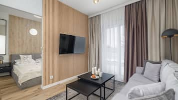 Apartment, 1 Bedroom, Terrace, Beachside | Living area