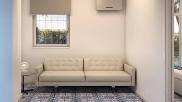 Executive-Ferienhaus, Whirlpool | Wohnbereich