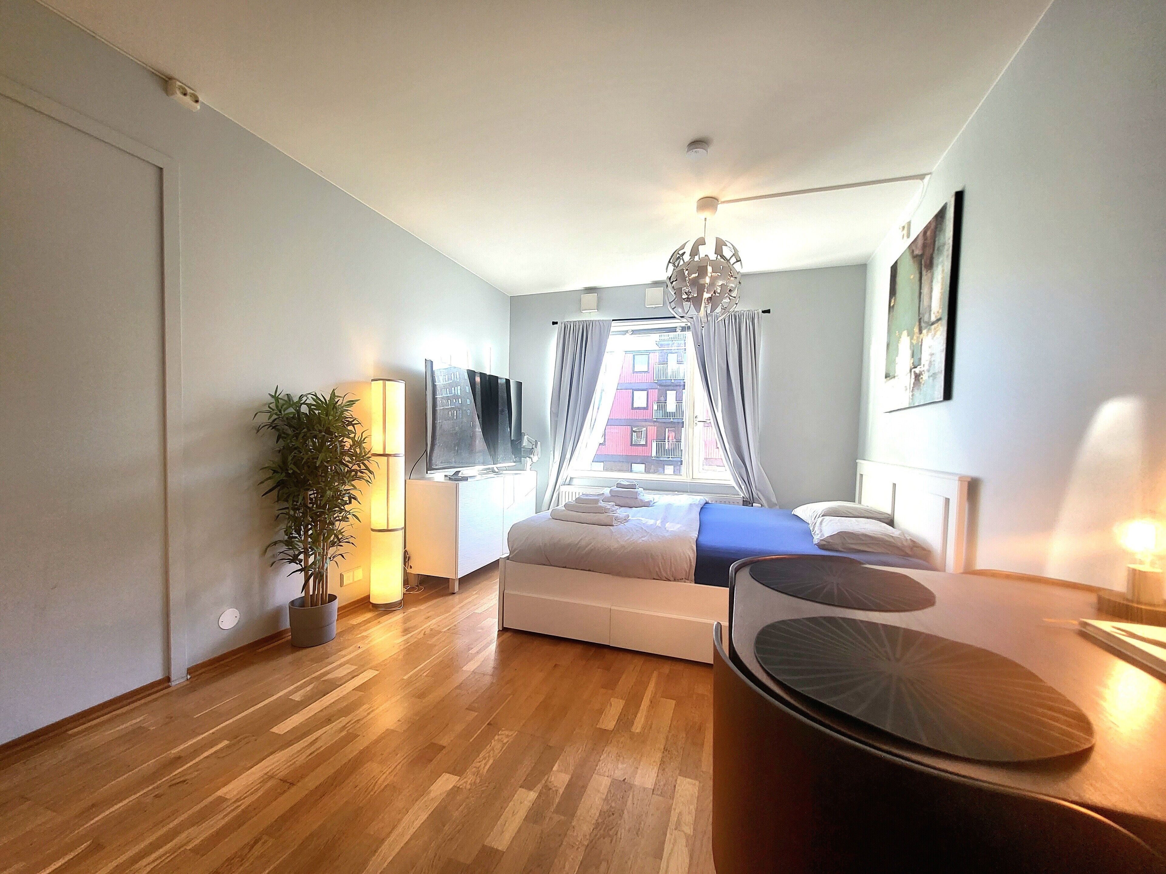 1 bedroom, desk, soundproofing, iron/ironing board