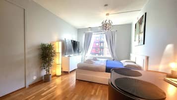 1 bedroom, desk, soundproofing, iron/ironing board