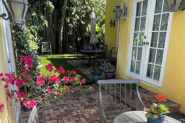 Our private serenity garden is the perfect spot for morning coffee or drinks.