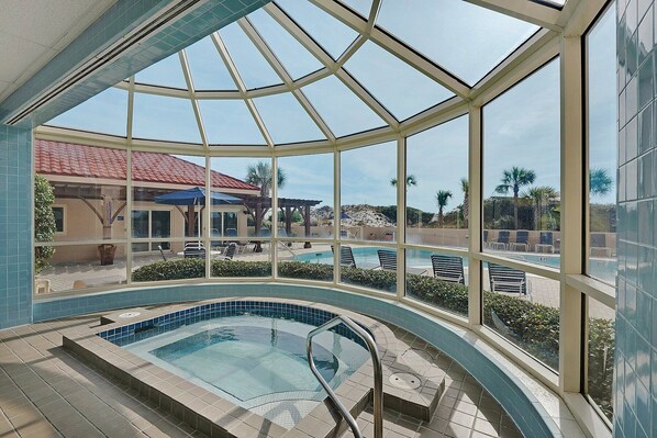 A heated pool - Beach Daze - Beach Manor 113 | Ground Floor Condo | Steps to Beach | Pool, Sauna & More! (Miramar Beach)