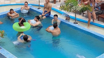 2 outdoor pools, pool umbrellas, pool loungers
