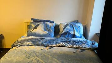 1 slaapkamer, een strijkplank/strijkijzer, wifi, beddengoed