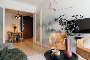 Comfort-huoneisto | Oleskelualue | LED-televisio