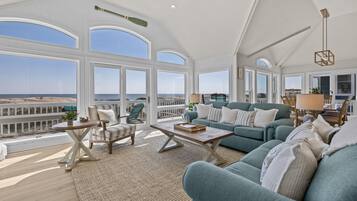 Smart TV, fireplace, DVD player, video library