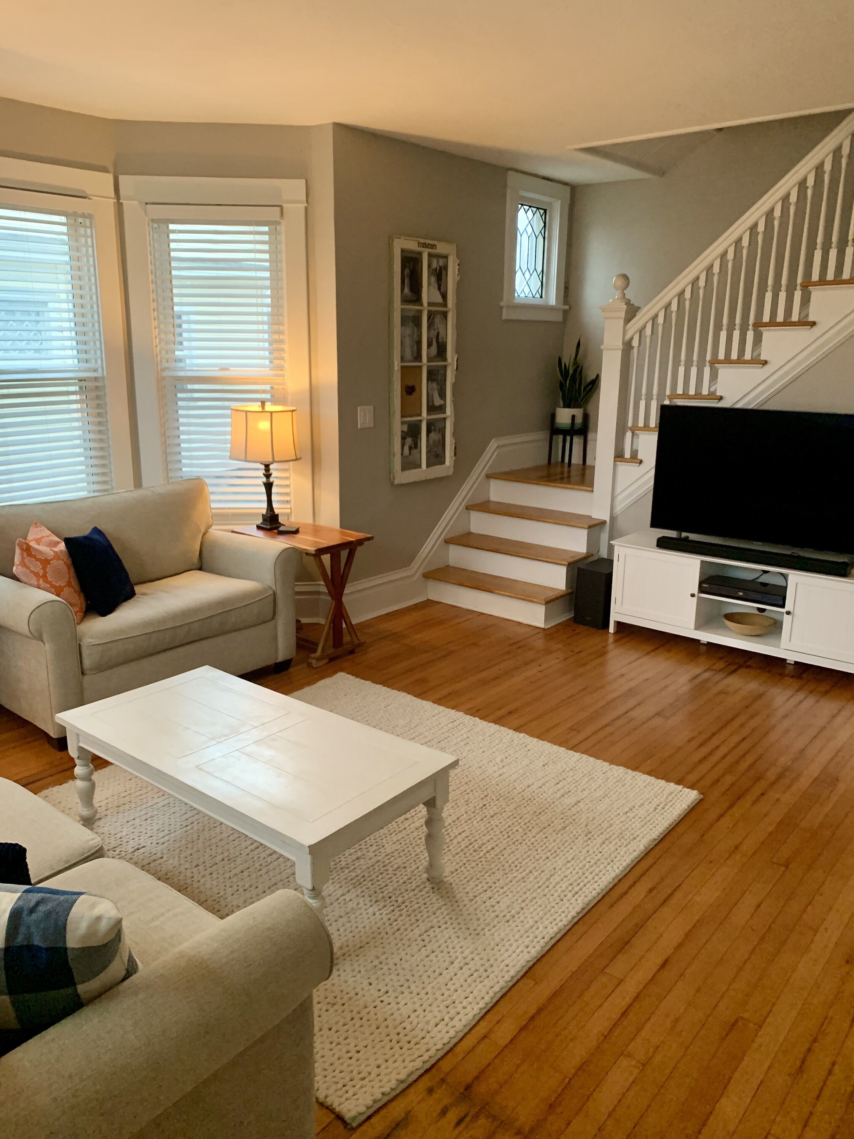 Living Room; loveseat pulls out to a twin