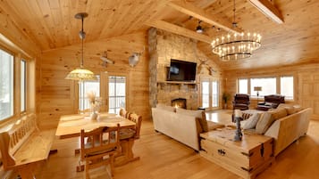 TV, fireplace, offices