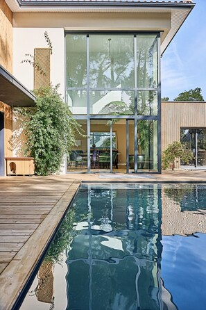 Piscine extérieure, piscine chauffée
