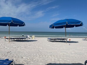 On the beach, beach towels