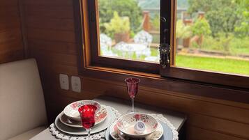 Romantic Chalet | Private kitchen | Microwave, stovetop, coffee/tea maker, griddle