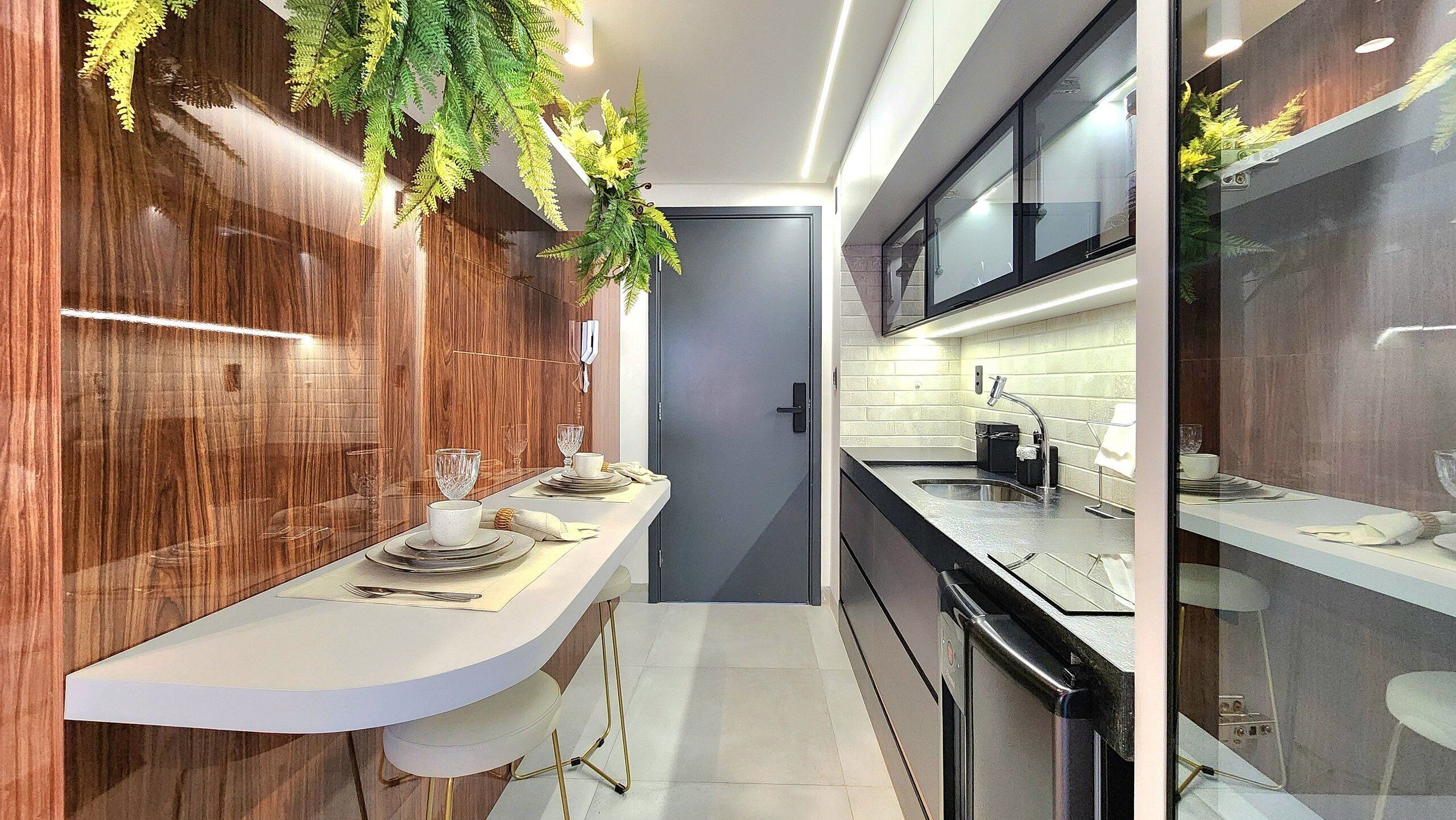 Apartamento executivo | Cozinha privada | Frigobar