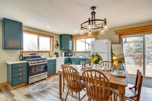 Fridge, microwave, oven, stovetop - Idyllic Rye Cabin: Deck w/ Mountain Views! (Rye)