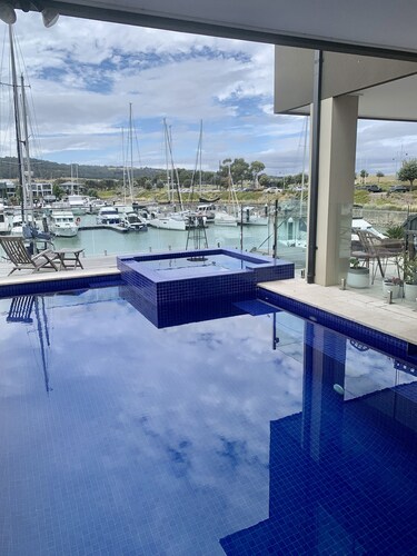 Marina-side Home with Pool and spa for magical Family Holiday. Sleeps 11