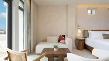 Pillow-top beds, minibar, in-room safe, desk