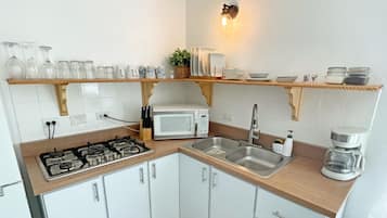 Panoramic Apartment, 2 Bedrooms, Hot Tub, Ocean View | Private kitchen | Full-sized fridge, microwave, coffee/tea maker, toaster