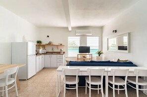 Panoramic Apartment, 2 Bedrooms, Hot Tub, Ocean View | Living area | 43-inch Smart TV with digital channels, Netflix, streaming services