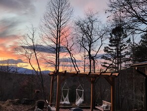 Property grounds - Cozy and Private Gem Cabin in the Smoky Mtns of NC, dog friendly,  great views! (Franklin)