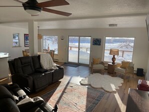 Living area - Dockside Dreams on Nancy Lake with game room! (Willow)
