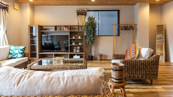 Apartamento design | Área de estar | TV LCD 50 polegadas com canais a cabo