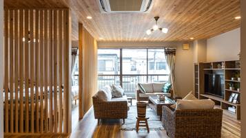 Apartamento design | Área de estar | TV LCD 50 polegadas com canais a cabo