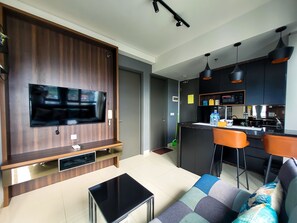 Familienapartment, 2 Schlafzimmer, Nichtraucher, Meerblick | Wohnbereich