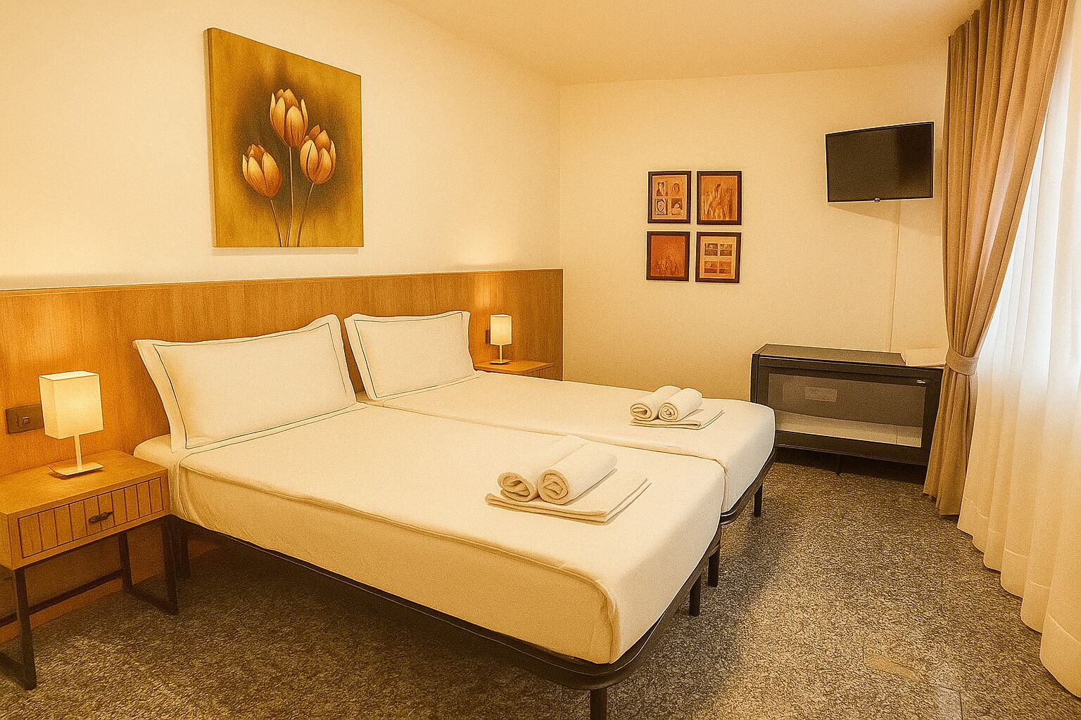 2 bedrooms, in-room safe, desk, iron/ironing board