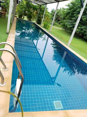 Outdoor pool - Morocco blue cafe by chilong river farm  (Kosum Phisai)