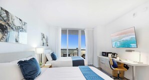 2 bedrooms, desk, iron/ironing board, travel cot